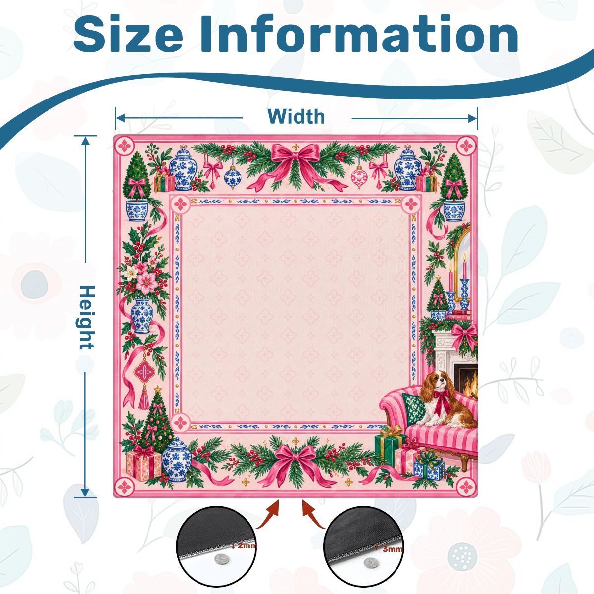 Pink Christmas Parlor Sleek-Surface American Mahjong Mat – 2 Sizes Available