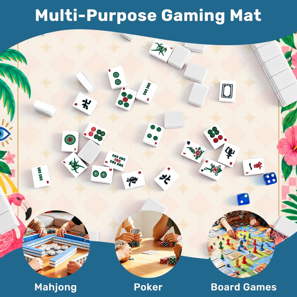 Palm Beach Menagerie Sleek-Surface American Mahjong Mat – 2 Sizes Available