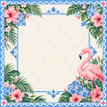 Flamingo Porcelain Garden American Mahjong Mat