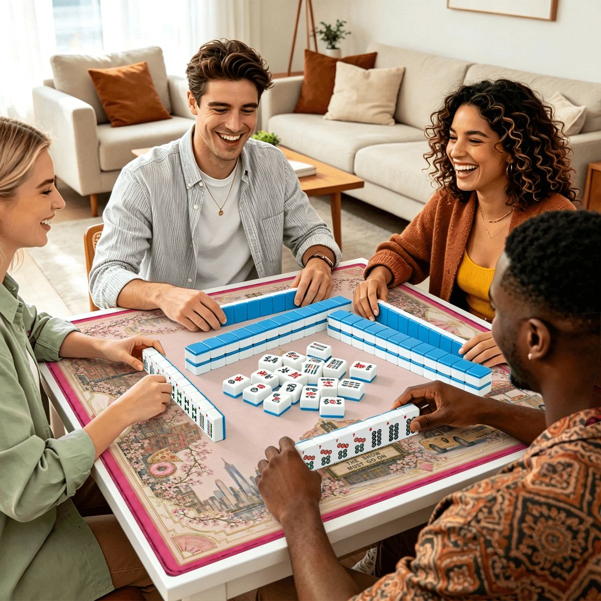 New York Reverie American Mahjong Mat – 31.5in, 2.5mm - Ship Folded