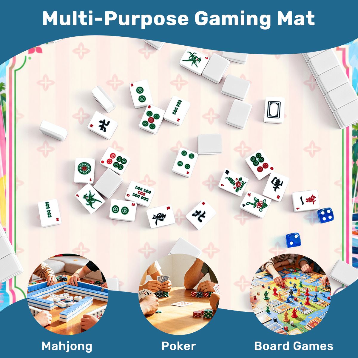 Palm Beach Regatta Sleek-Surface American Mahjong Mat – 2 Sizes Available