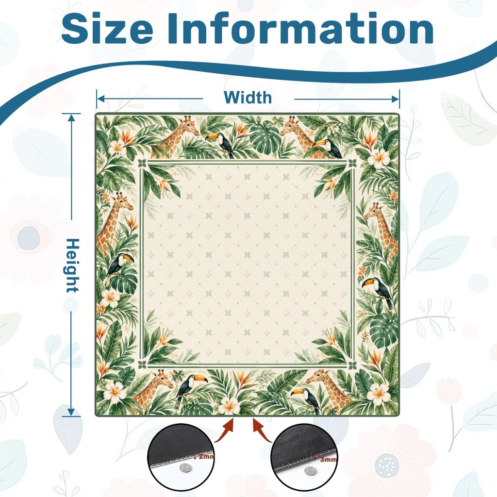 Giraffe Toucan Garden Sleek-Surface American Mahjong Mat – 2 Sizes Available