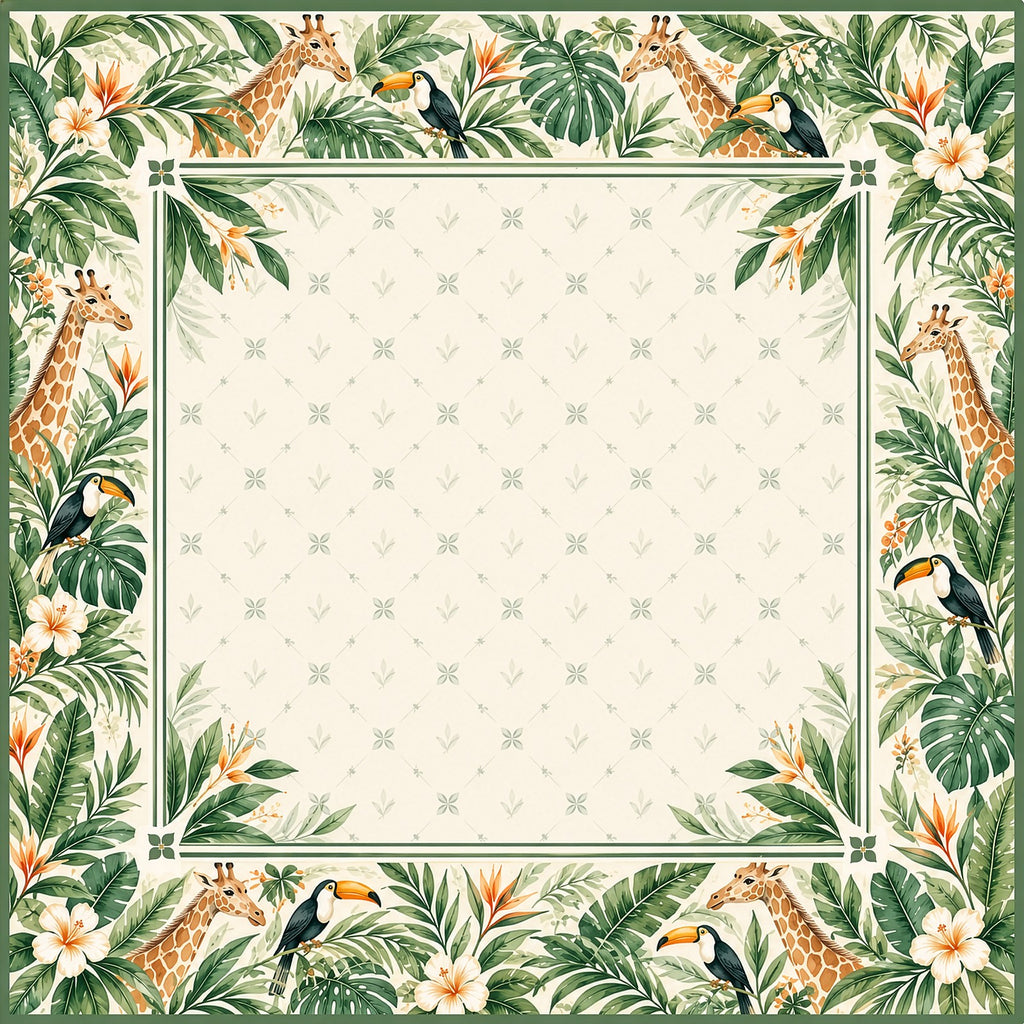 Giraffe Toucan Garden American Mahjong Mat