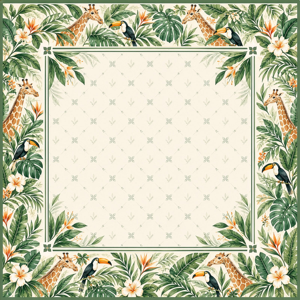 Giraffe Toucan Garden American Mahjong Mat