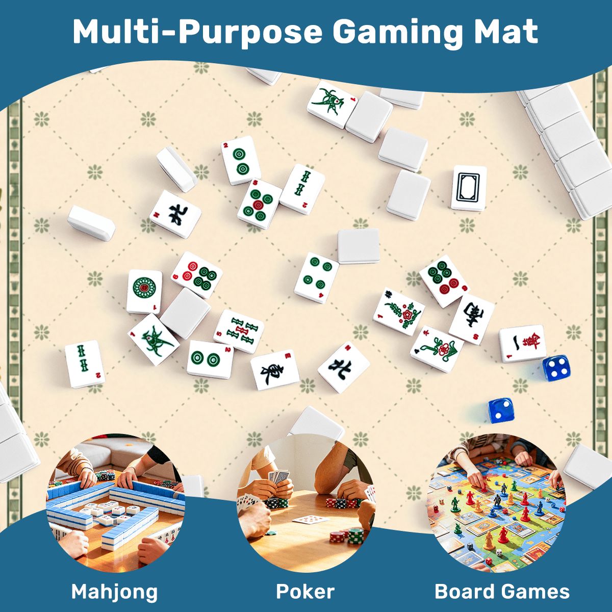 Harvest Pumpkin Garden Sleek-Surface American Mahjong Mat – 2 Sizes Available