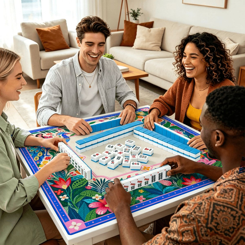 Peacock Garden Sleek-Surface American Mahjong Mat – 2 Sizes Available
