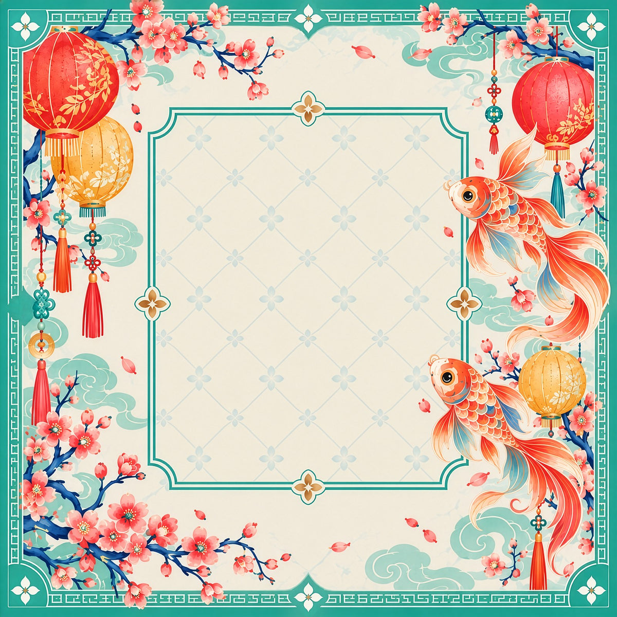 Koi Lantern Garden American Mahjong Mat