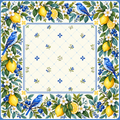 Lemon Bluebird Garden American Mahjong Mat