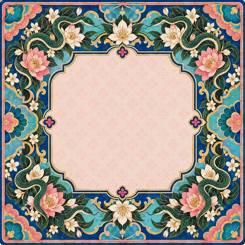 Lotus Serpent Garden American Mahjong Mat