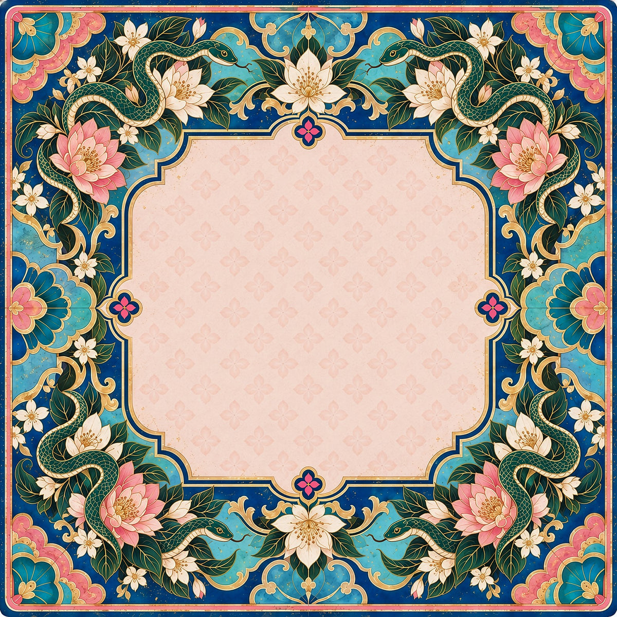 Lotus Serpent Garden American Mahjong Mat