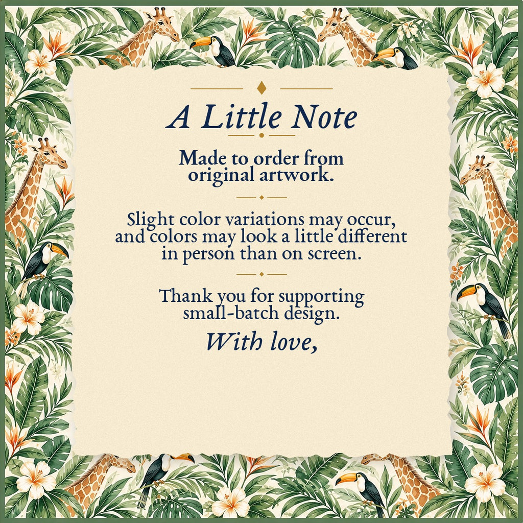 A Little Note – made-to-order color variation notice