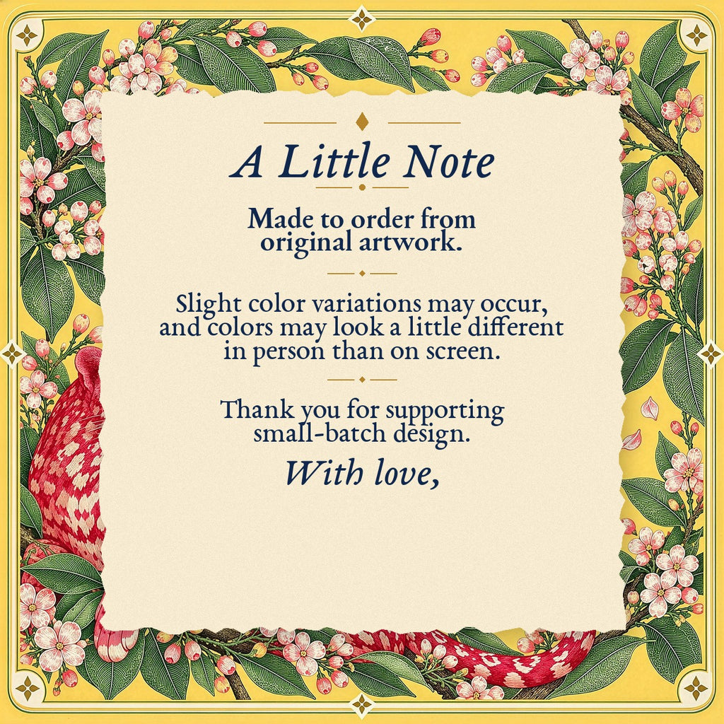 A Little Note – made-to-order color variation notice
