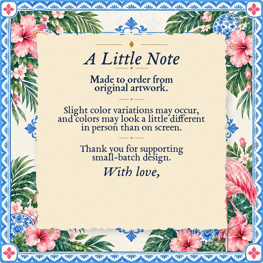 A Little Note – made-to-order color variation notice