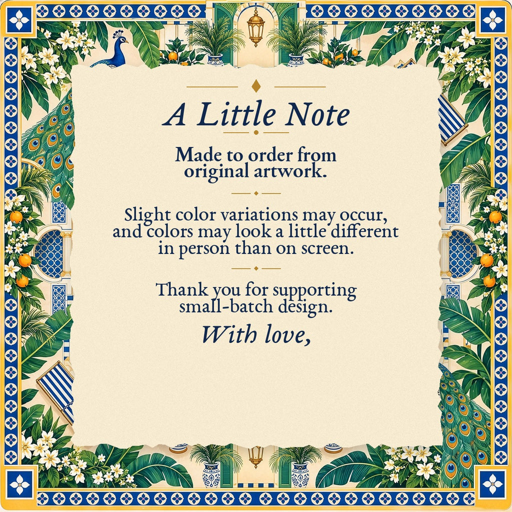 A Little Note – made-to-order color variation notice