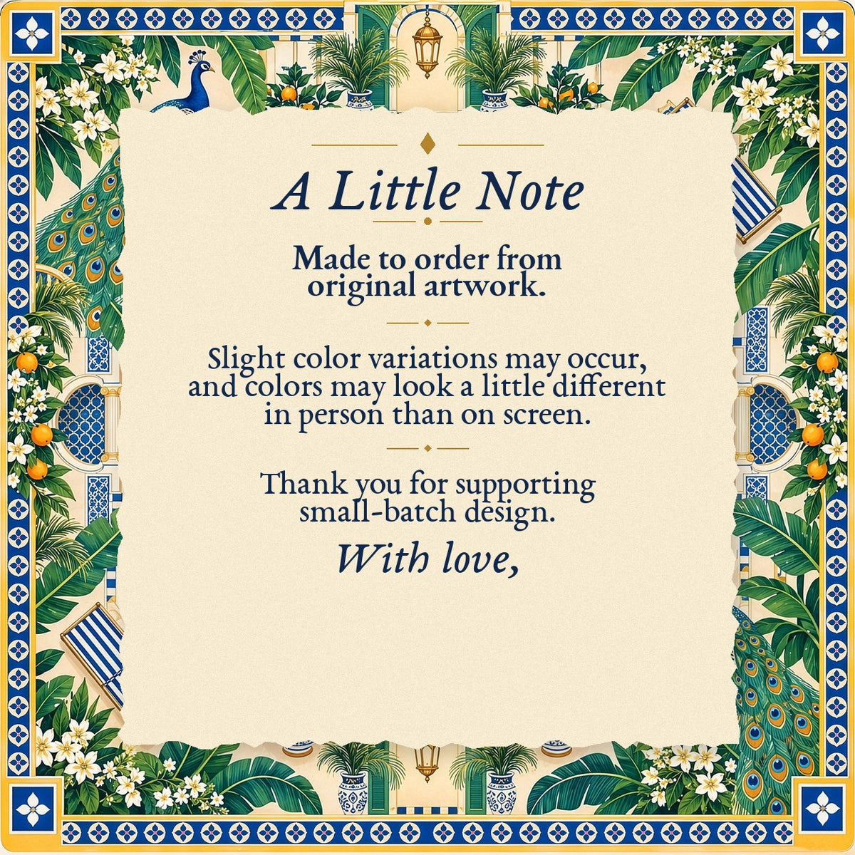 A Little Note – made-to-order color variation notice