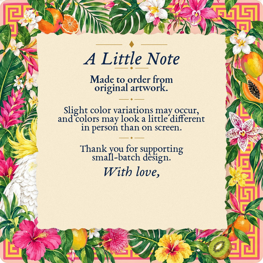 A Little Note – made-to-order color variation notice