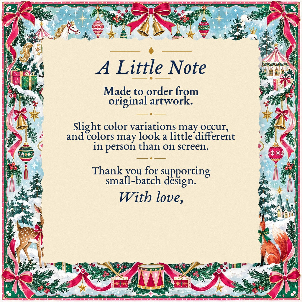 A Little Note – made-to-order color variation notice