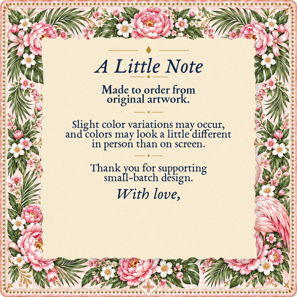 A Little Note – made-to-order color variation notice