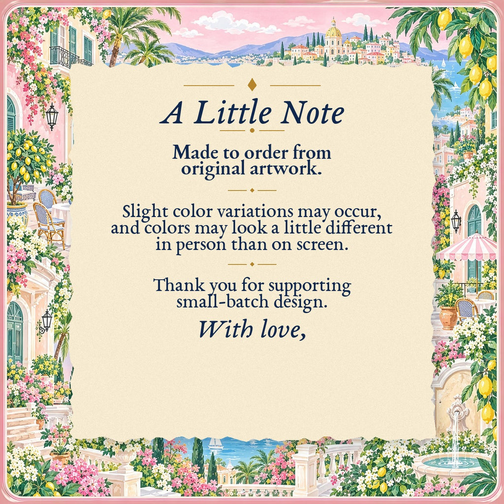 A Little Note – made-to-order color variation notice