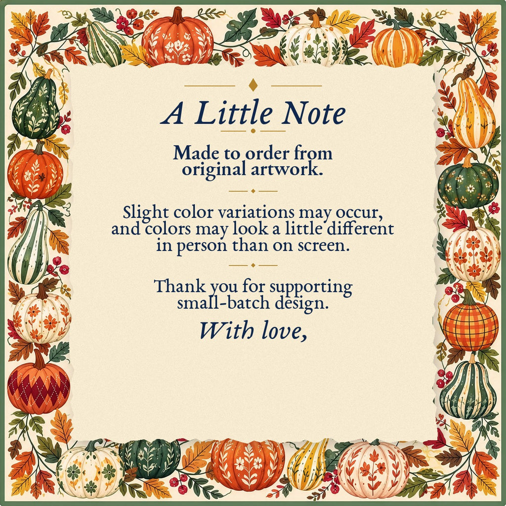 A Little Note – made-to-order color variation notice