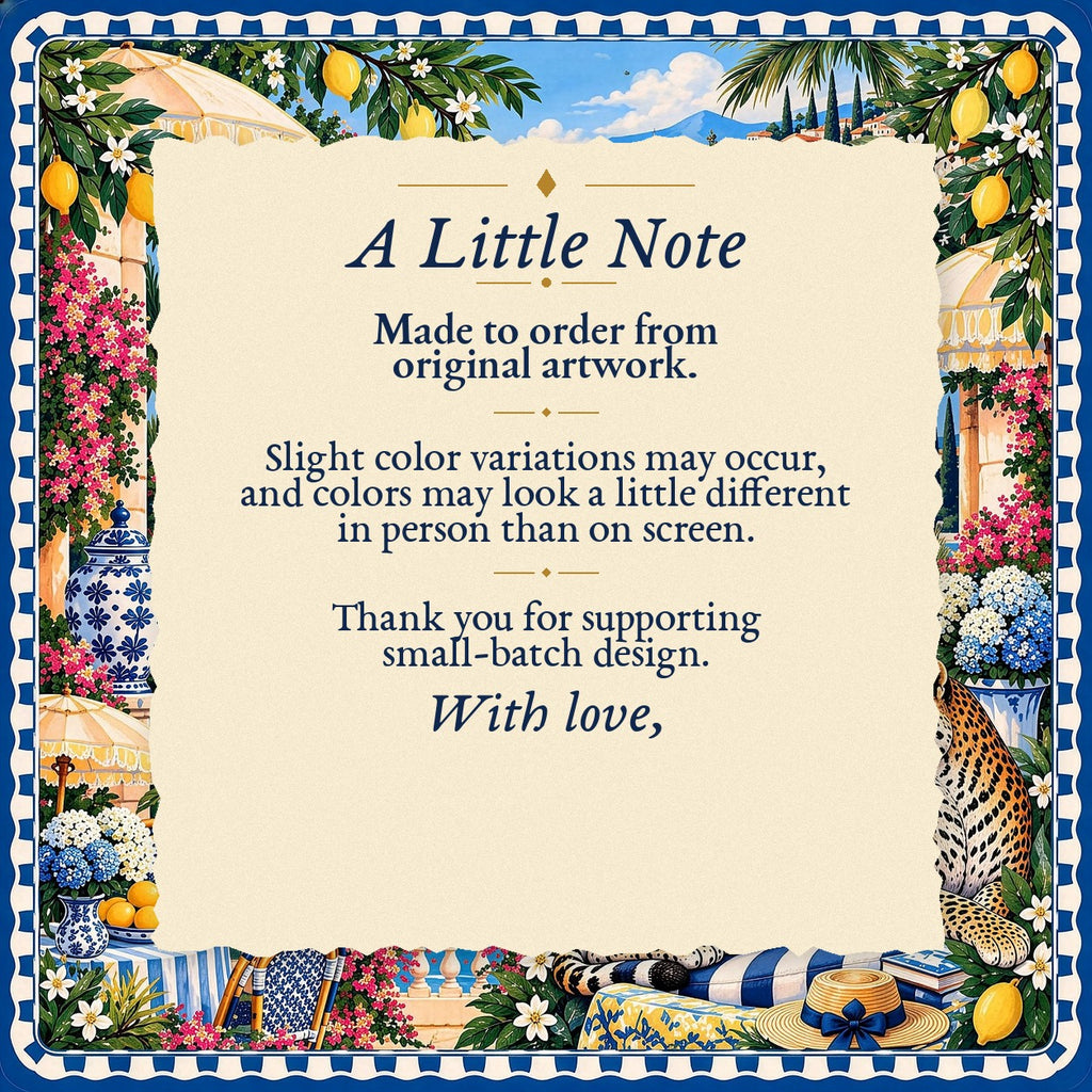 A Little Note – made-to-order color variation notice