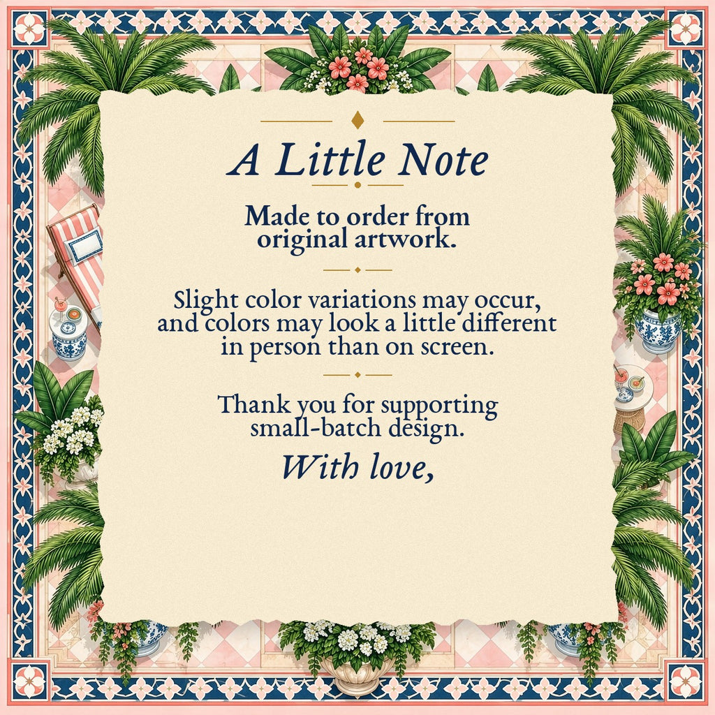 A Little Note – made-to-order color variation notice