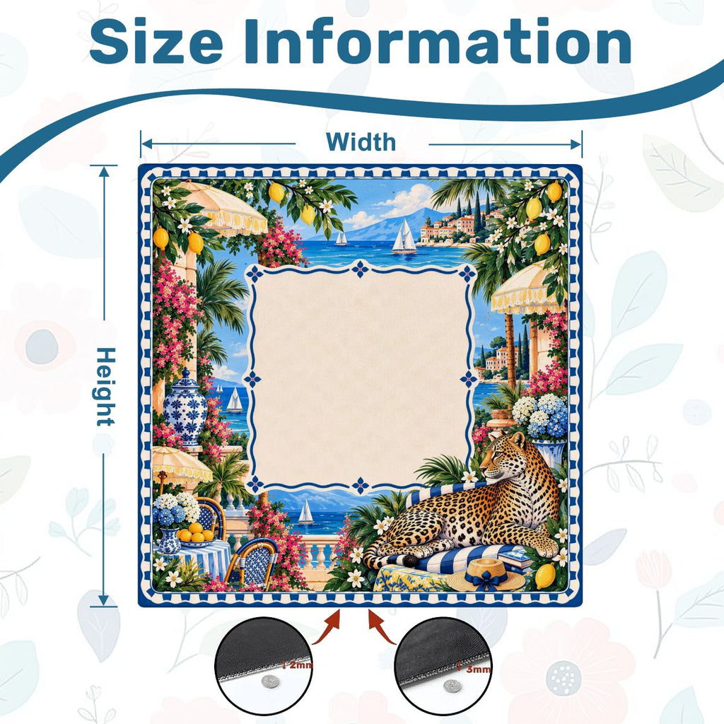 Riviera Leopard Garden Sleek-Surface American Mahjong Mat – 2 Sizes Available
