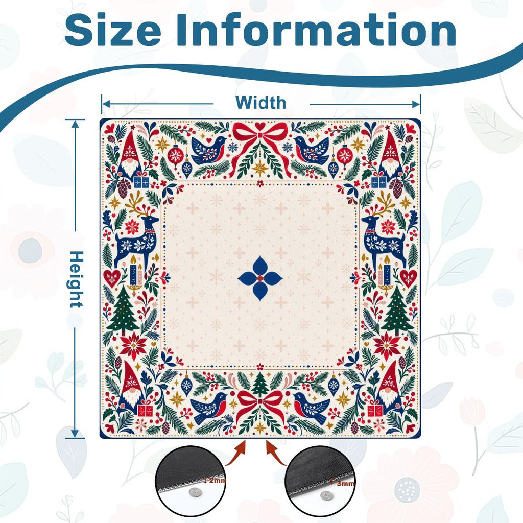 Nordic Christmas Sleek-Surface American Mahjong Mat – 2 Sizes Available