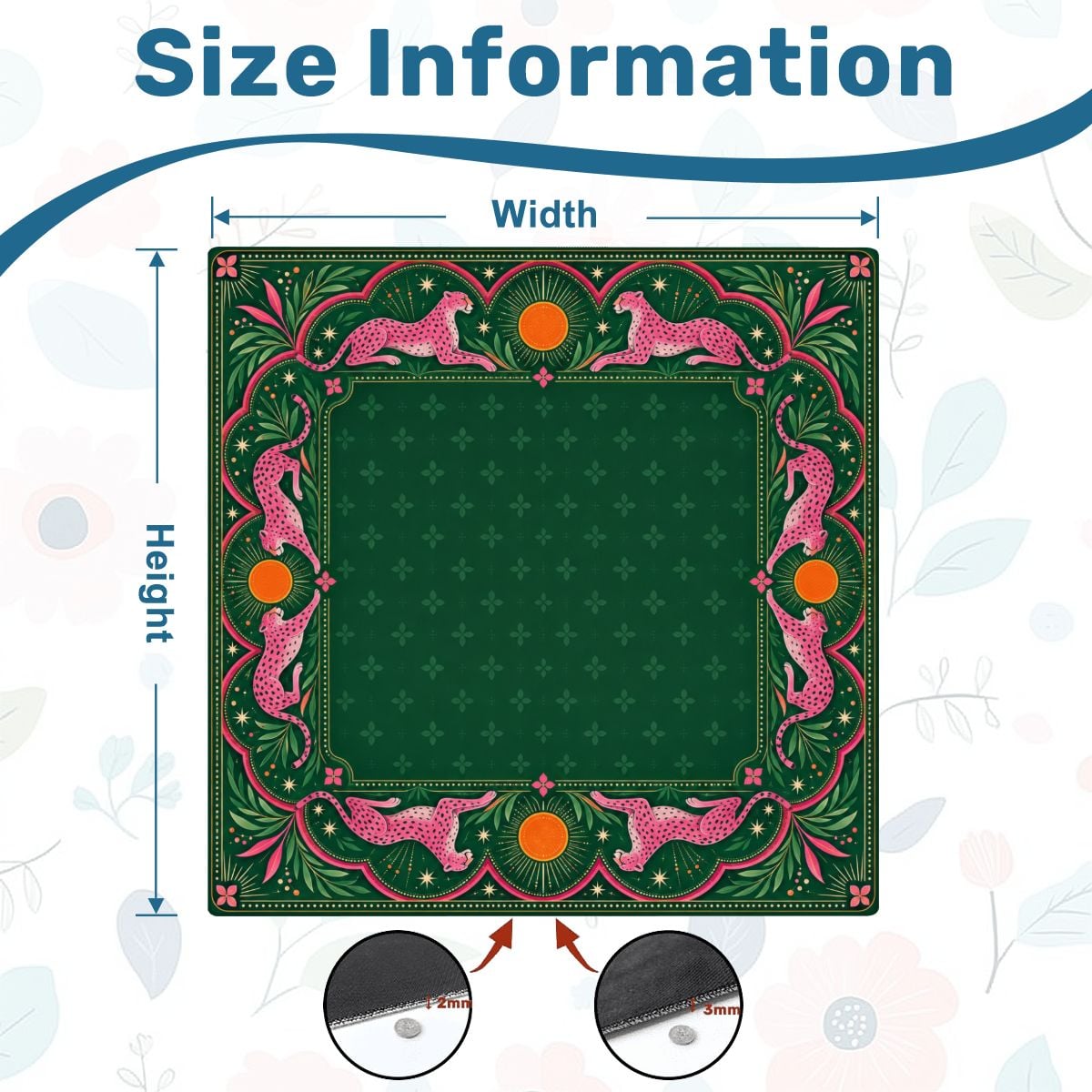 Peacock Pool Garden Sleek-Surface American Mahjong Mat – 2 Sizes Available