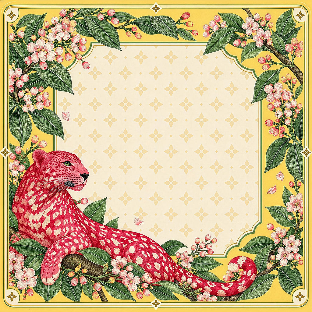 Pink Leopard Blossom American Mahjong Mat
