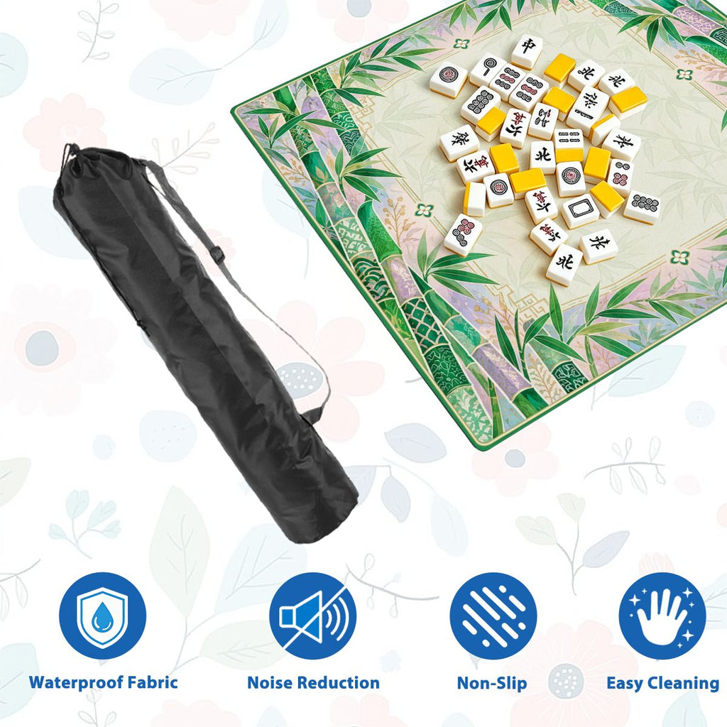 Jade Bamboo Garden Sleek-Surface American Mahjong Mat – 2 Sizes Available