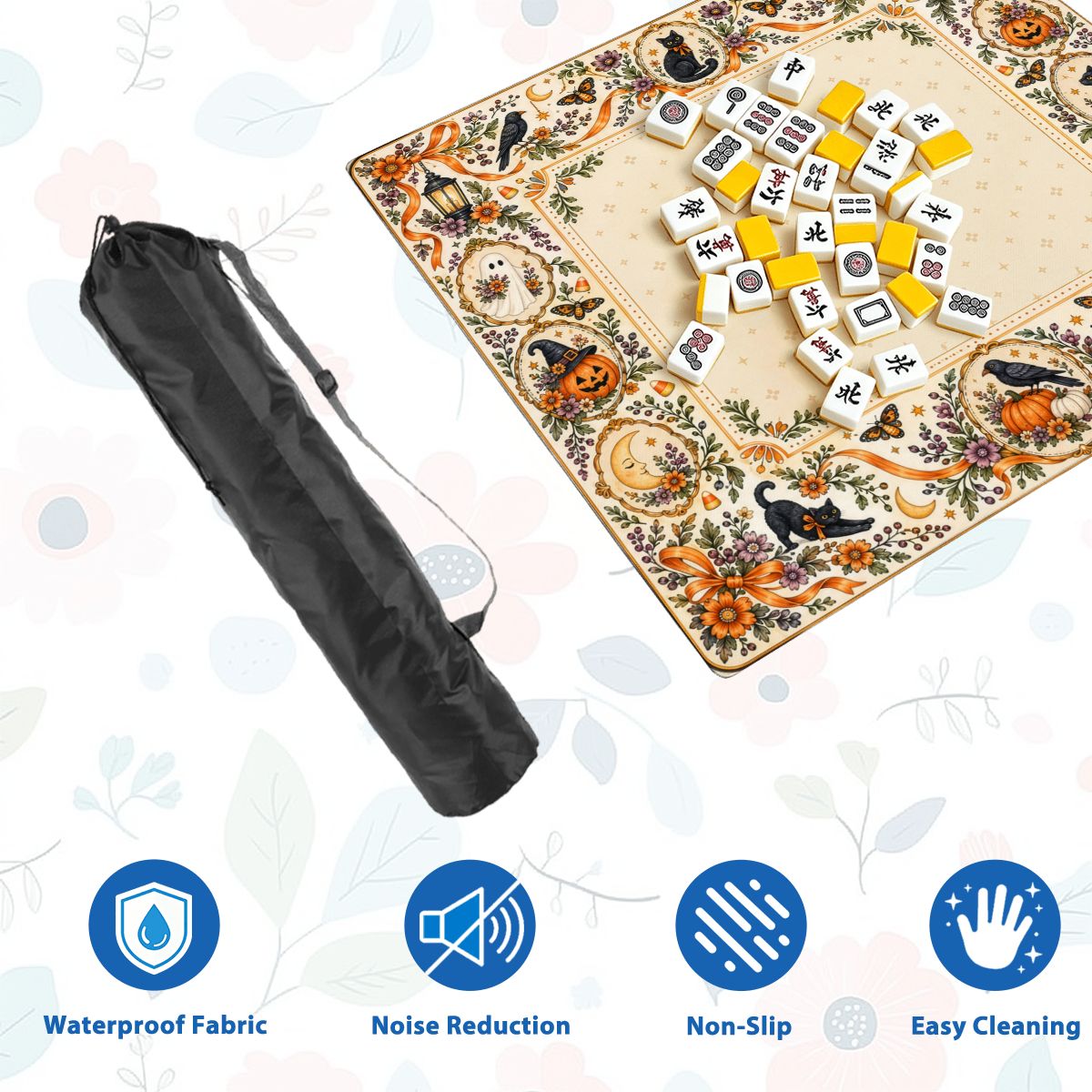 Enchanted Halloween Sleek-Surface American Mahjong Mat – 2 Sizes Available