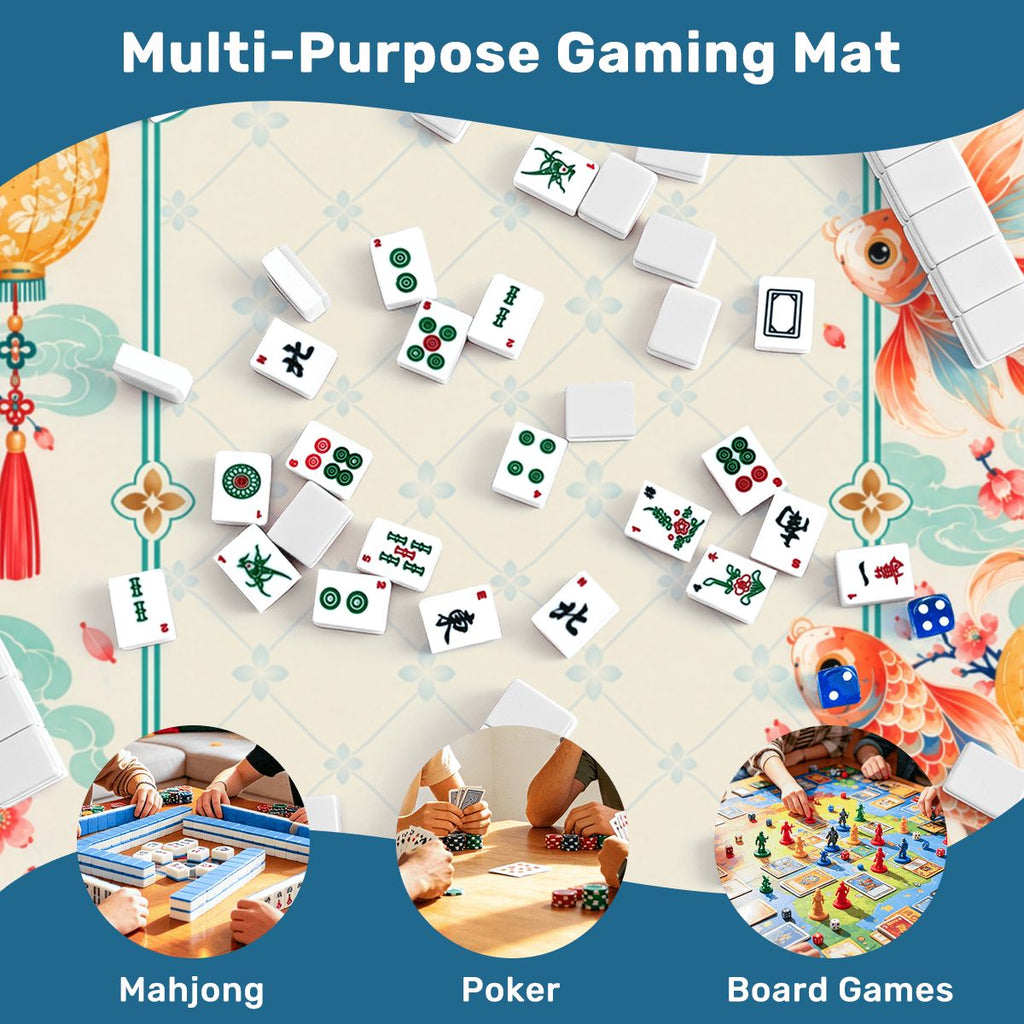 Koi Lantern Garden Sleek-Surface American Mahjong Mat – 2 Sizes Available