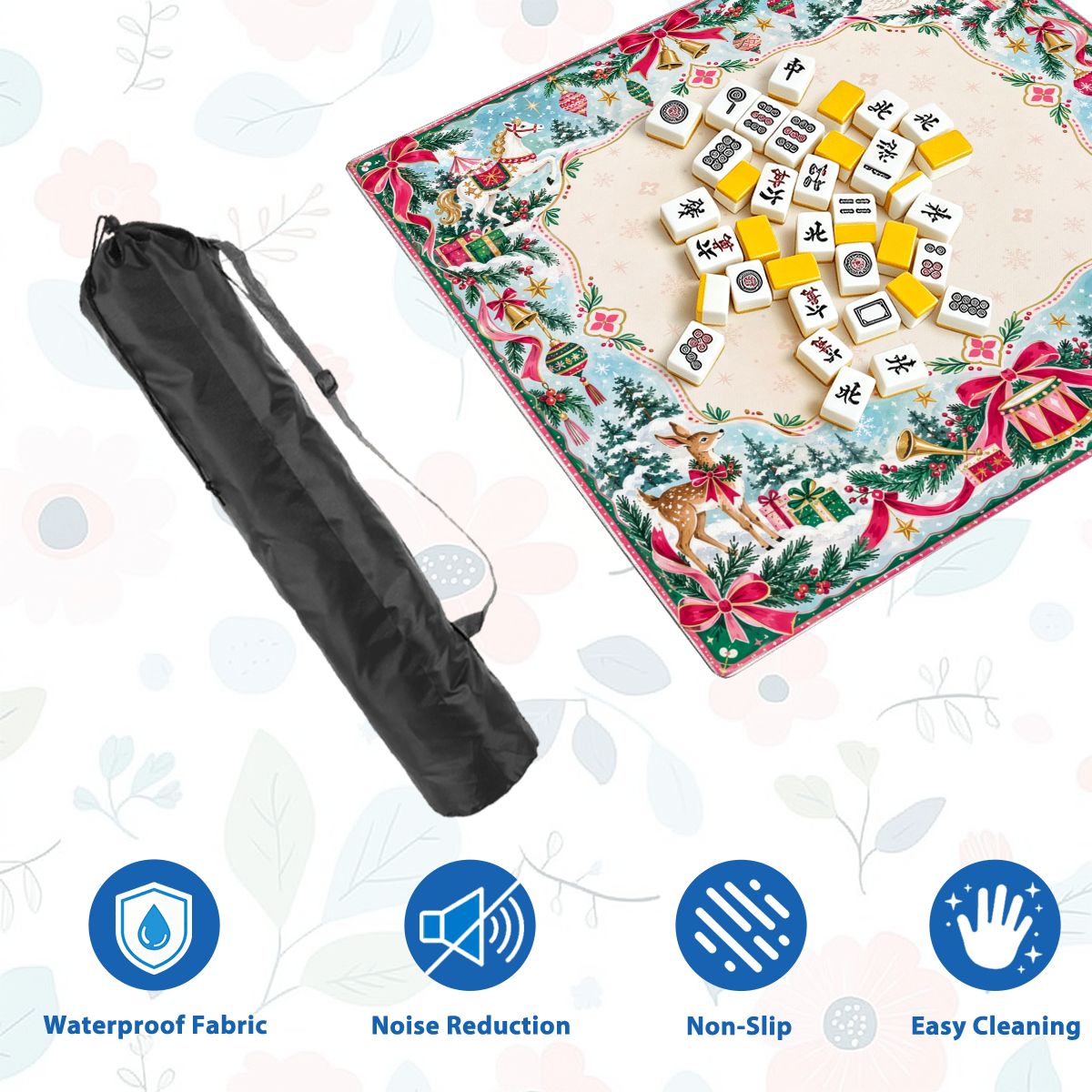 Winter Wonderland Sleek-Surface American Mahjong Mat – 2 Sizes Available