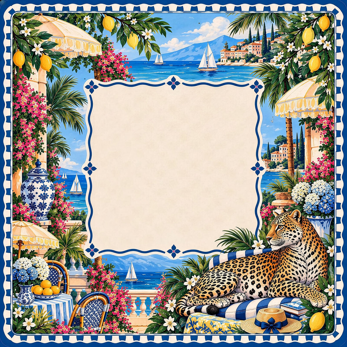 Riviera Leopard Garden American Mahjong Mat