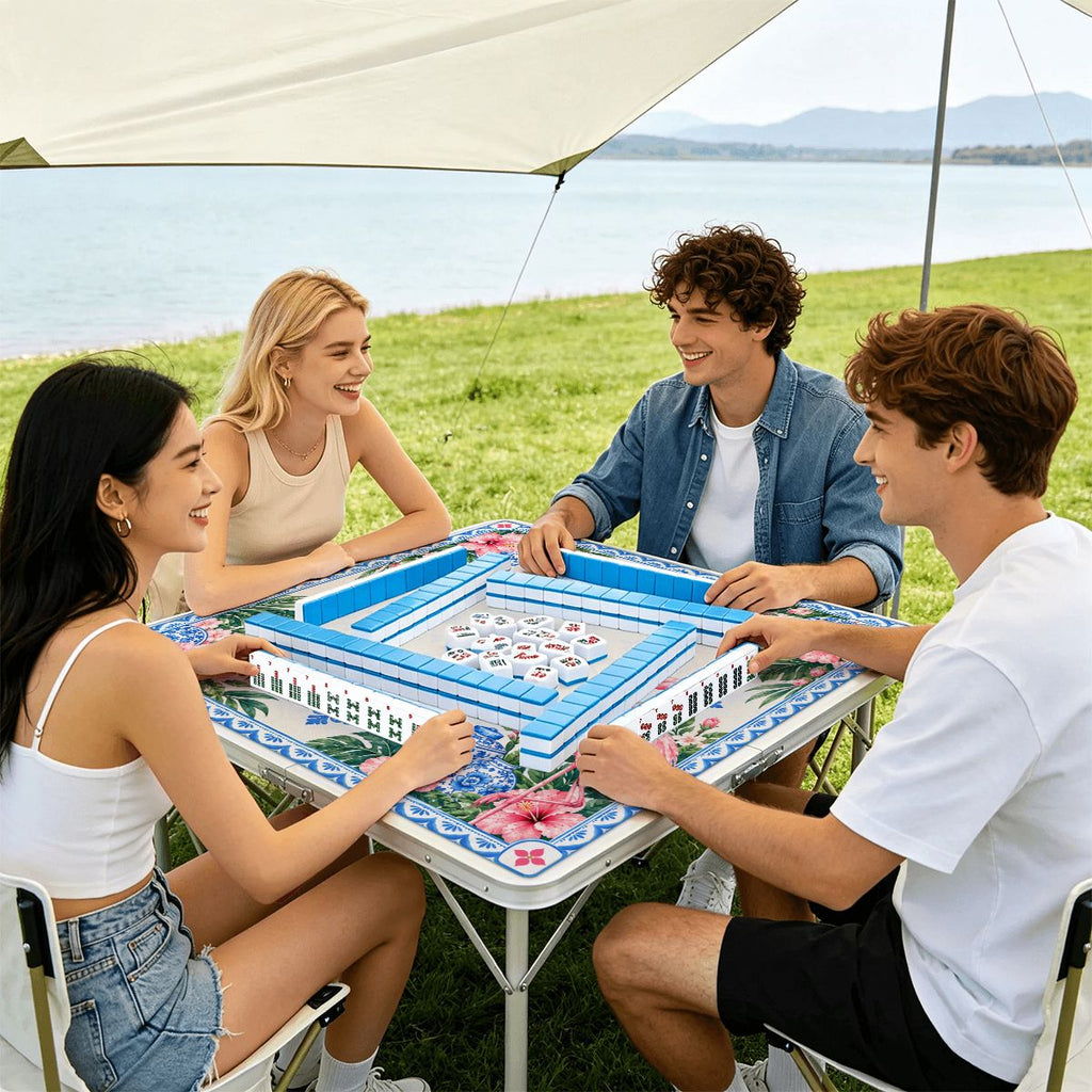 Flamingo Porcelain Garden Sleek-Surface American Mahjong Mat – 2 Sizes Available