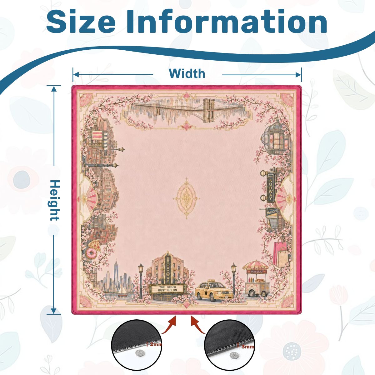 New York Reverie American Mahjong Mat – 31.5in, 2.5mm - Ship Folded