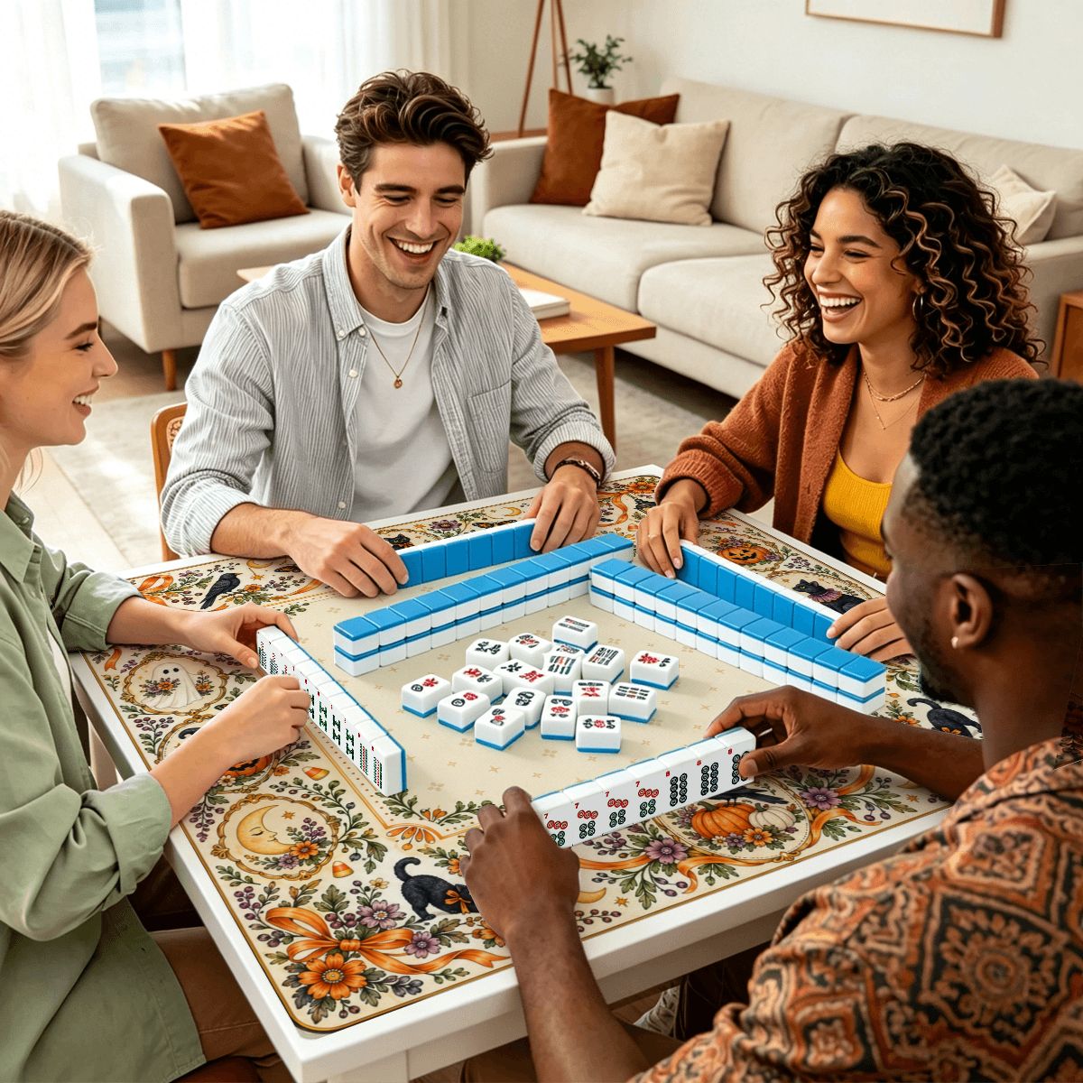 Enchanted Halloween Sleek-Surface American Mahjong Mat – 2 Sizes Available