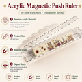 Transparent Acrylic Magnetic Push Ruler – 20-Inch Wave Style