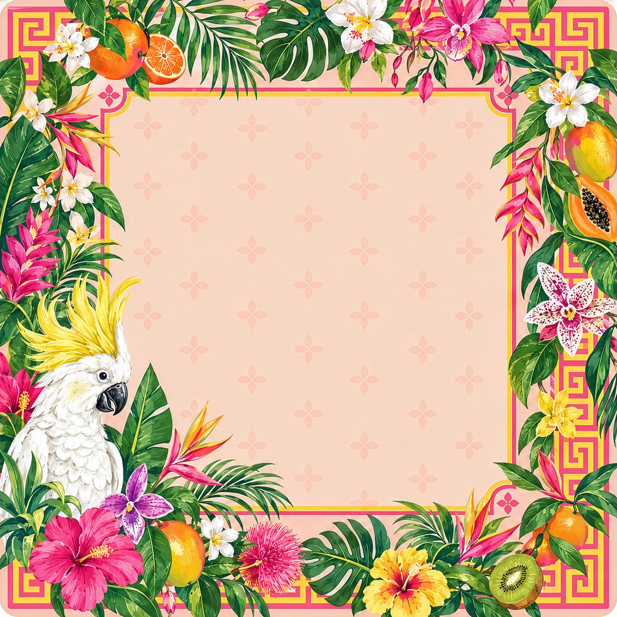 Tropical Cockatoo Garden American Mahjong Mat