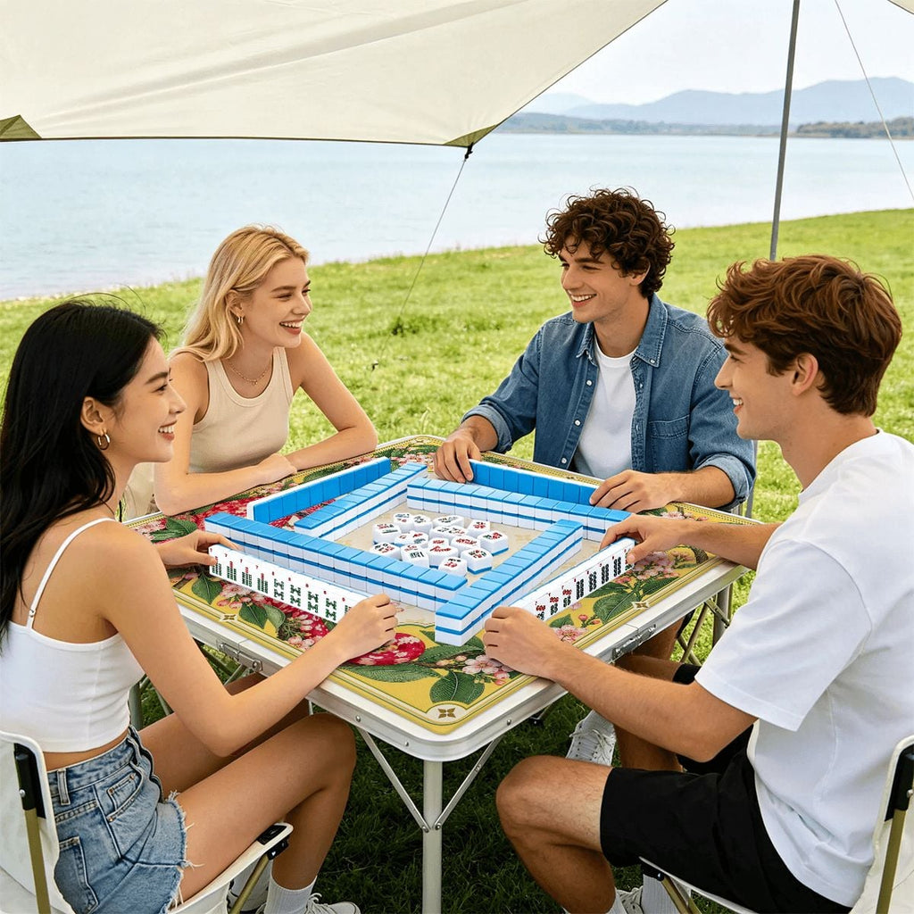 Pink Leopard Blossom Sleek-Surface American Mahjong Mat – 2 Sizes Available