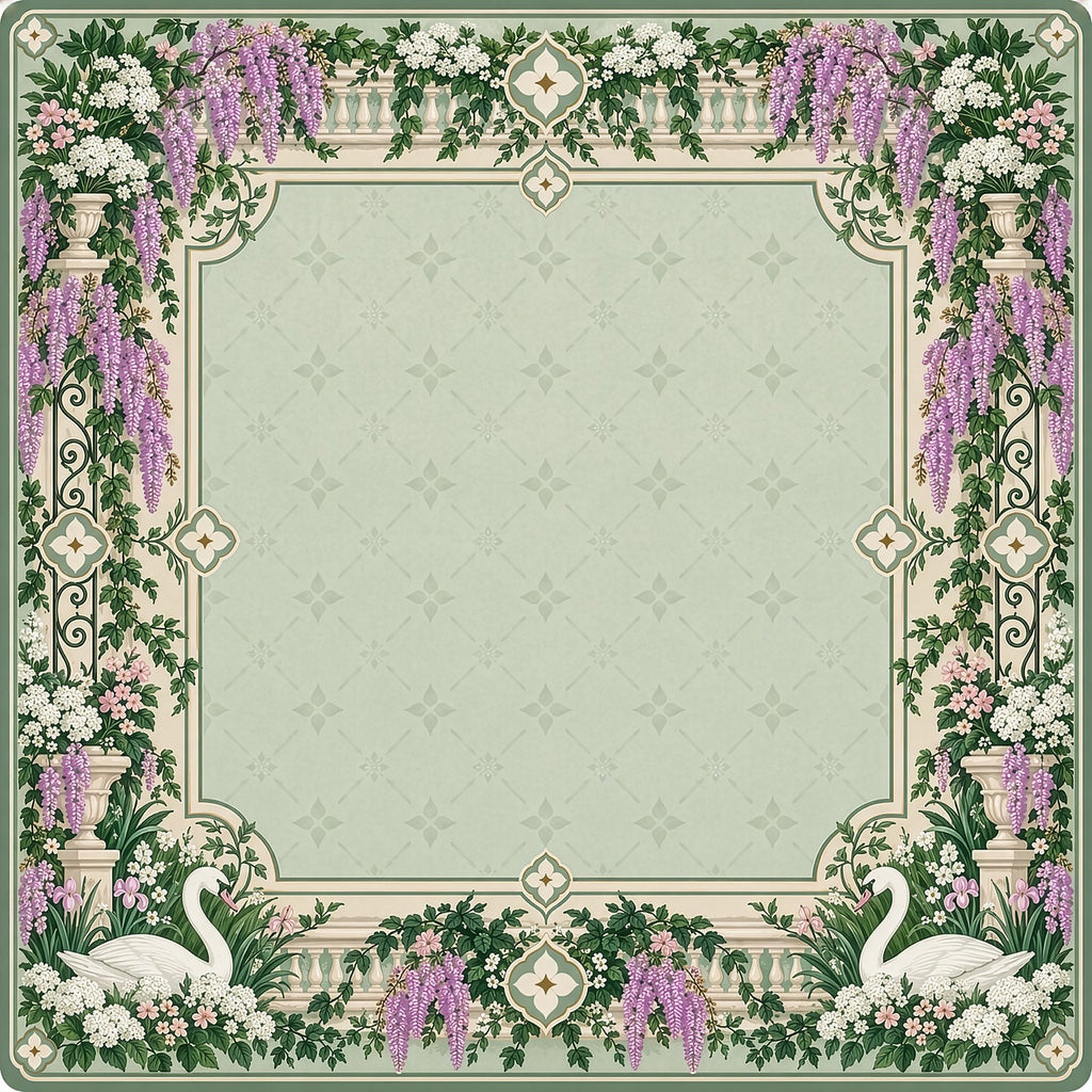 Wisteria Swan Garden American Mahjong Mat
