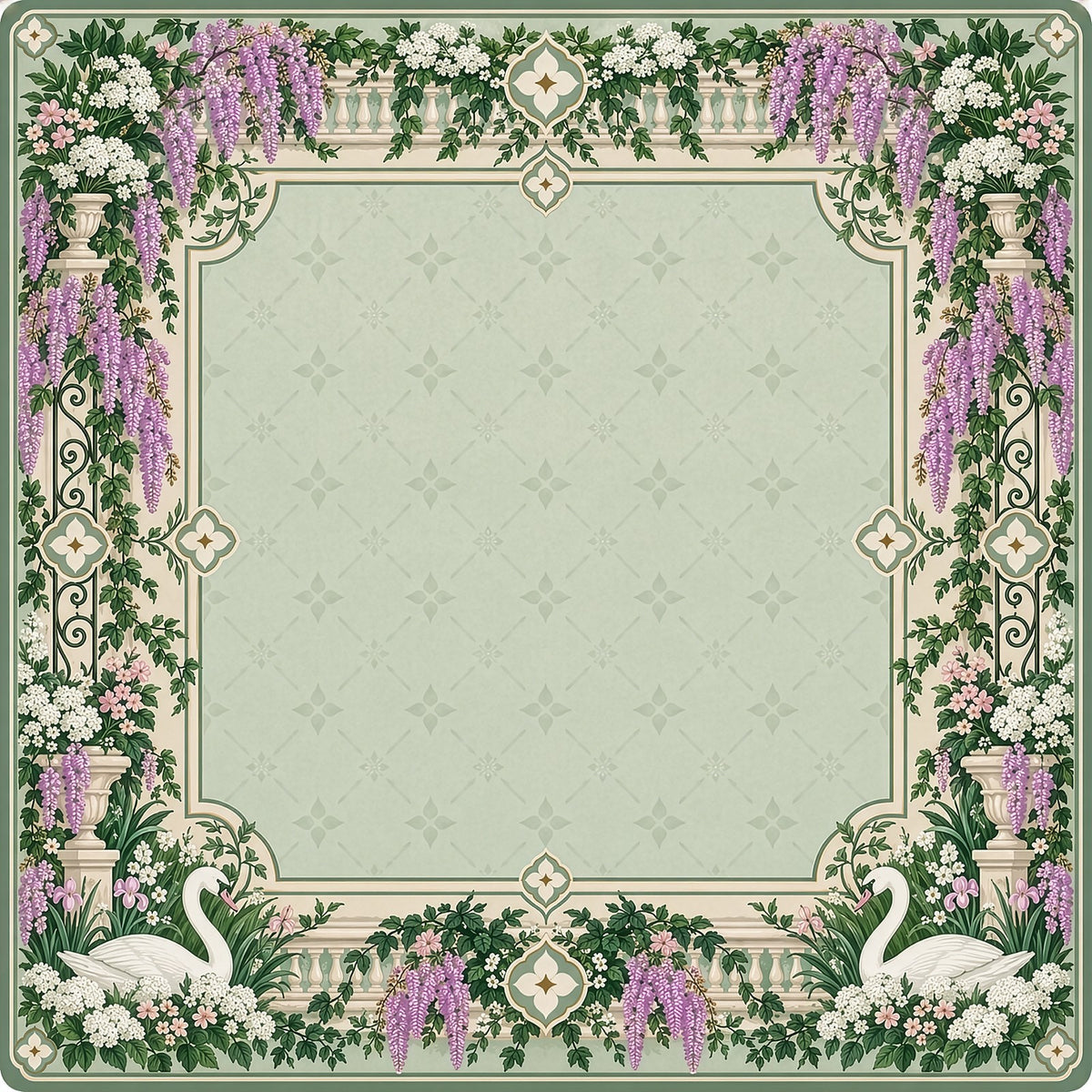Wisteria Swan Garden American Mahjong Mat