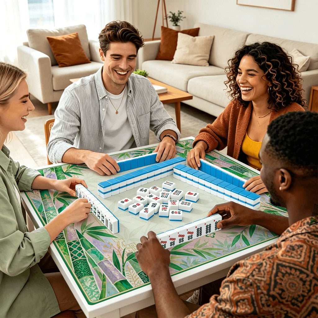 Jade Bamboo Garden Sleek-Surface American Mahjong Mat – 2 Sizes Available