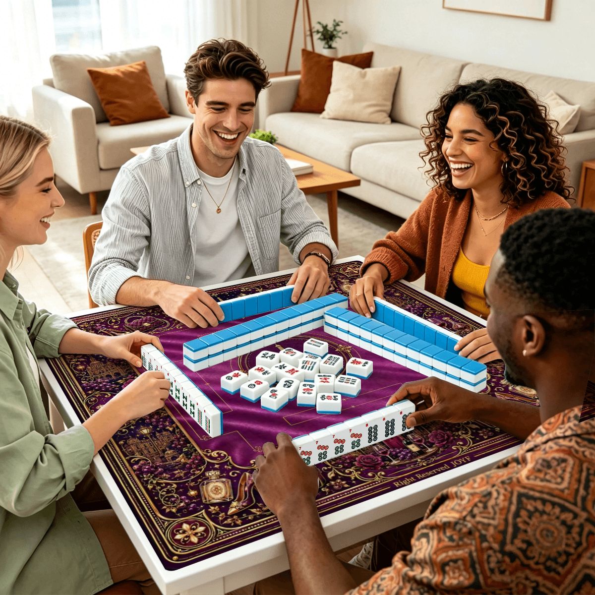 Paris Reverie American Mahjong Mat – 31.5in, 2.5mm - Ship Folded